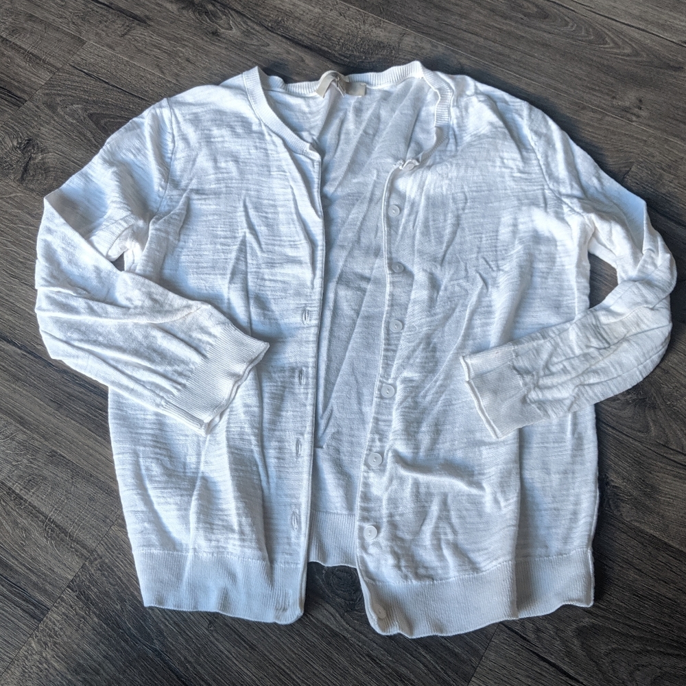LOFT white cardigan